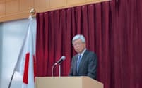 年頭訓示を行う日本年金機構の大竹和彦理事長（10日、東京都内）