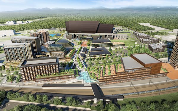 JR新駅開業後のFビレッジイメージ図(©H.N.F.)