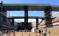 リニア中央新幹線神奈川県駅（仮称）の建設現場（2023年10月、相模原市）