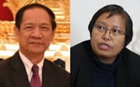 ASEANミャンマー問題特使のアルンゲオ氏(左)とNUG外相のジンマーアウン氏
