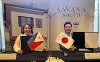 タカラレーベンがフィリピンの戸建分譲事業に参画した（29日、マニラで開かれた合弁事業の調印式）