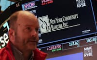 A screen displays the trading information for New York Community Bancorp on the floor at the New York Stock Exchange (NYSE) in New York City, U.S., January 31, 2024.  REUTERS/Brendan McDermid
