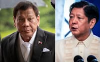 フィリピンのドゥテルテ前大統領（左）とマルコス現大統領=ロイター