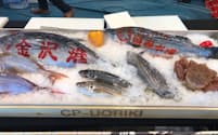 石川県でとれた魚がタイの店頭に並んだ