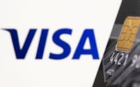FILE PHOTO: Credit card is seen in front of displayed Visa logo in this illustration taken, July 15, 2021. REUTERS/Dado Ruvic/Illustration/File Photo