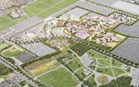 三菱地所が整備するテーマパークを核とした再開発エリアのイメージ図