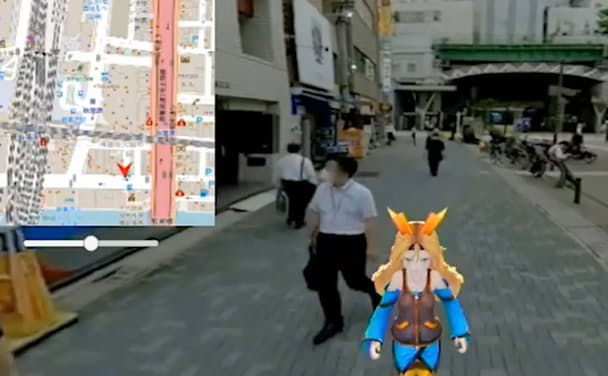 「ムービーマップ」は現実の街路をアバターで自由に行き来しているかのような映像を体験できる