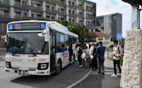 ４年前に参入した東京バスの利用者が順調に増えている（那覇市）