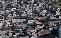石川県・奥能登の各地で住宅被害が発生した（1月中旬、石川県輪島市門前町黒島町）