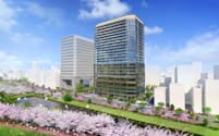 福岡・大手門エリアで計画されている地上23階建てビルのイメージ（福岡財務支局提供）