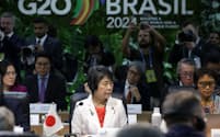 ブラジルで開かれた20カ国・地域（G20）出席した上川外相（21日）＝ロイター