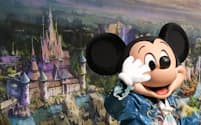 東京ディズニーシー新エリア開業100日前のセレモニーで登場したミッキーマウス（千葉県浦安市）