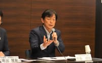 村田製作所のESG説明会で発言する中島社長（1日、東京・千代田）