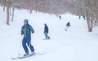 欧米などからスキーヤーが多く訪れ北海道のスノーリゾートは好調だった（2月、北海道岩内町）