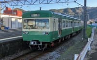 超電導送電システムを一部で導入する伊豆箱根鉄道駿豆線の車両（２４年２月）