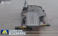 中国の3隻目の空母「福建」は電磁式カタパルトを搭載する＝CCTVから