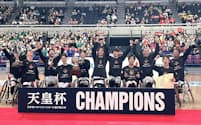 有料開催で6000人の観客を集めた2月の日本選手権は神奈川ヴァンガーズが2連覇を果たした＝共同