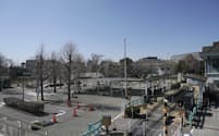 東京都葛飾区にある新宿交通公園はミニSLなどが走る（3月）