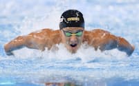 ２月の世界水泳選手権男子400メートル個人メドレー決勝で力泳する瀬戸大也。３大会連続の五輪代表を狙う＝共同