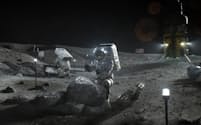 将来の月面活動のイメージ＝米航空宇宙局（NASA）提供