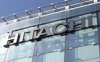 The logo of Hitachi is seen at an office building in Zurich, Switzerland September 10, 2020. Picture taken September 10, 2020. REUTERS/Arnd Wiegmann