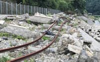 鉄道での復旧が決まったJR肥薩線八代―人吉間は2020年7月の豪雨災害で甚大な被害を受けた（22年8月）