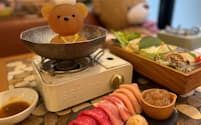 食物繊維とコラーゲンで固めた熊の形の「くまちゃん」だしを使う料理は、ＳＮＳ映えするため訪日客からも人気だ