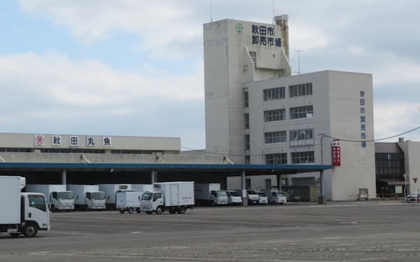 秋田市は老朽化した卸売市場の建て替えを計画している（3月）