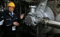 JERAは碧南火力発電所4号機のアンモニアを混ぜる設備を報道公開していた（3月中旬、愛知県碧南市）