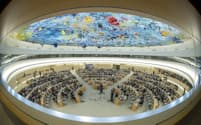 国連人権理事会の本会議場（2022年、ジュネーブ）＝ロイター