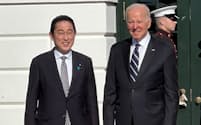 ホワイトハウスでバイデン大統領との首脳会談に臨む岸田首相（2023年1月）