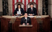 岸田首相は米上下両院の合同会議での演説で日米が共に描くべき未来を語った＝ロイター