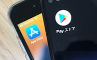 スマホアプリの配信をするアップルの「App Store」とグーグルの「Google Play ストア」