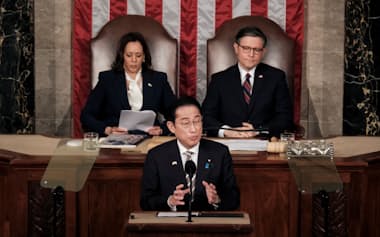 岸田首相の米議会演説は米国の分断も意識した=ロイター