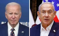 バイデン米大統領（写真左）、イスラエルのネタニヤフ首相＝いずれもロイター