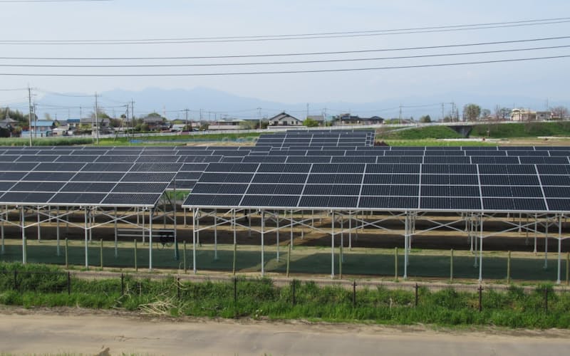 PPAによる企業への売電に切り替える予定の太陽光発電所(群馬県伊勢崎市)