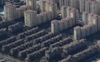 高層住宅が立ち並ぶ北京郊外の住宅街