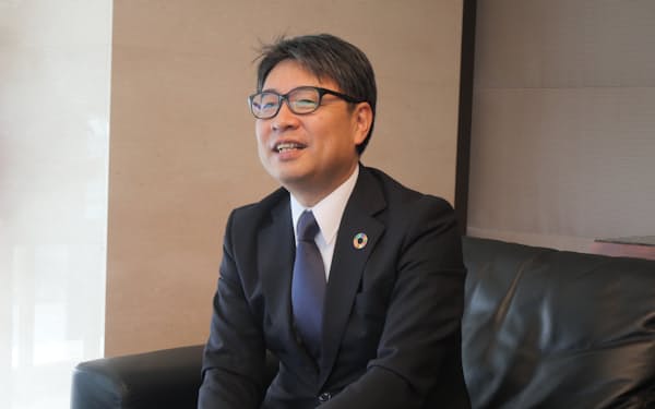 北洋銀行の津山頭取は新たな人事制度の導入を目指す（16日、札幌市）