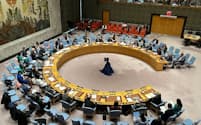 国連安保理は18日、パレスチナの国連加盟に関する決議を否決した（18日、ニューヨークの国連本部）
