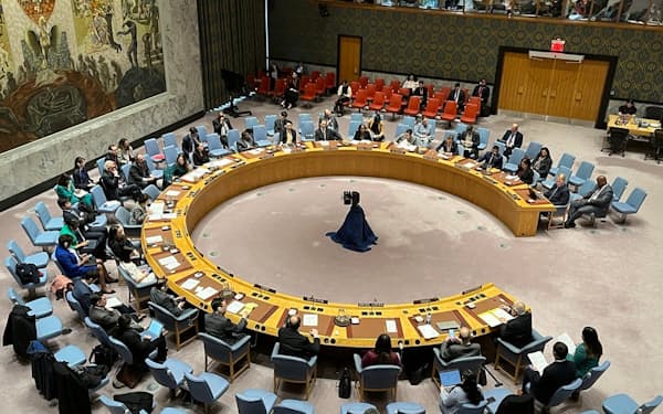 国連安保理は18日、パレスチナの国連加盟に関する決議を否決した（18日、ニューヨークの国連本部）
