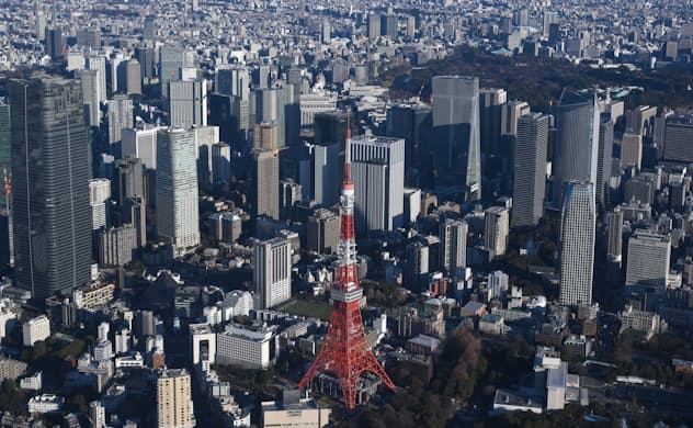 オフィス市況はコロナ禍の低迷から回復基調（東京タワー周辺、24年1月）
