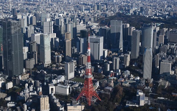 オフィス市況はコロナ禍の低迷から回復基調（東京タワー周辺、24年1月）