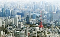 東京タワーや都心のビル群