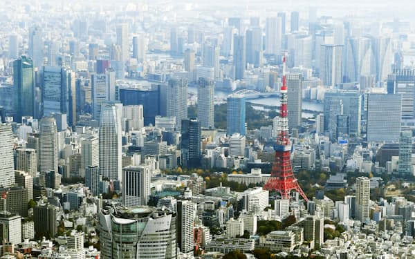 東京タワーや都心のビル群