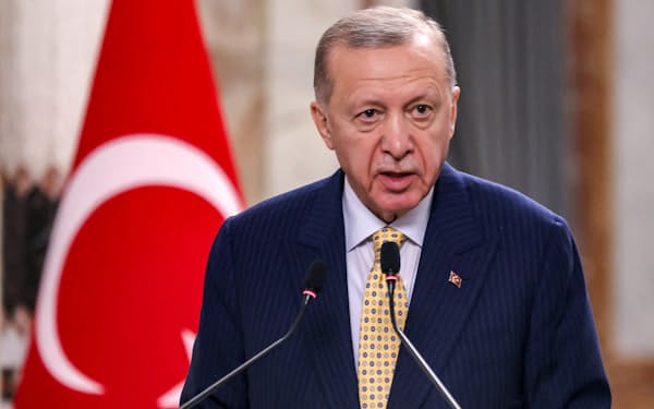 トルコのエルドアン大統領はパレスチナに寄り添う姿勢を打ち出す=ロイター