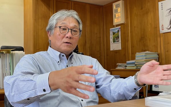 佐賀県玄海町の脇山伸太郎町長(4日、玄海町役場)