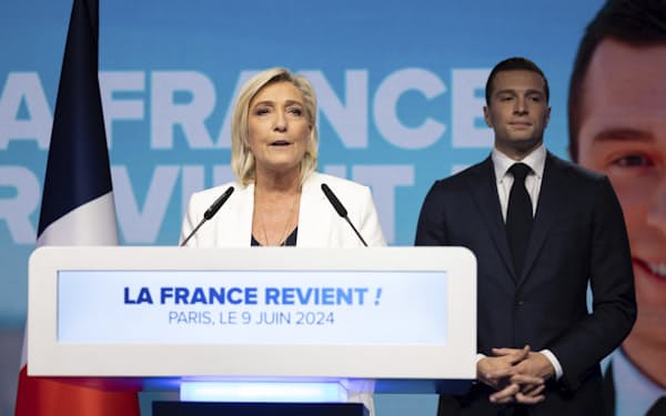 フランス極右「国民連合(RN)」を率いるルペン氏=AP