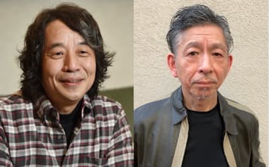 作者の有栖川有栖氏㊧と挿絵を担当する大路浩実氏