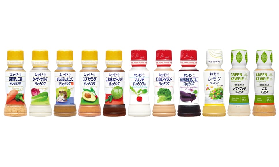 180ミリリットルのドレッシング全25品に再生プラスチックを30%含む容器を採用する