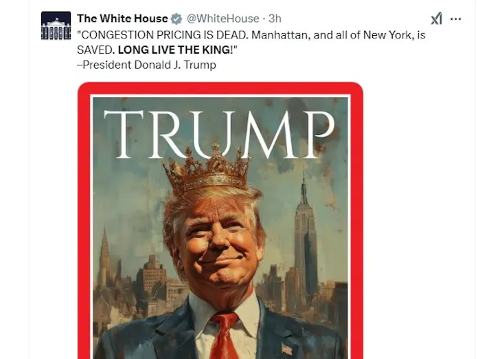 トランプ氏「王様万歳」と投稿 ホワイトハウス公式にも - 日本経済新聞